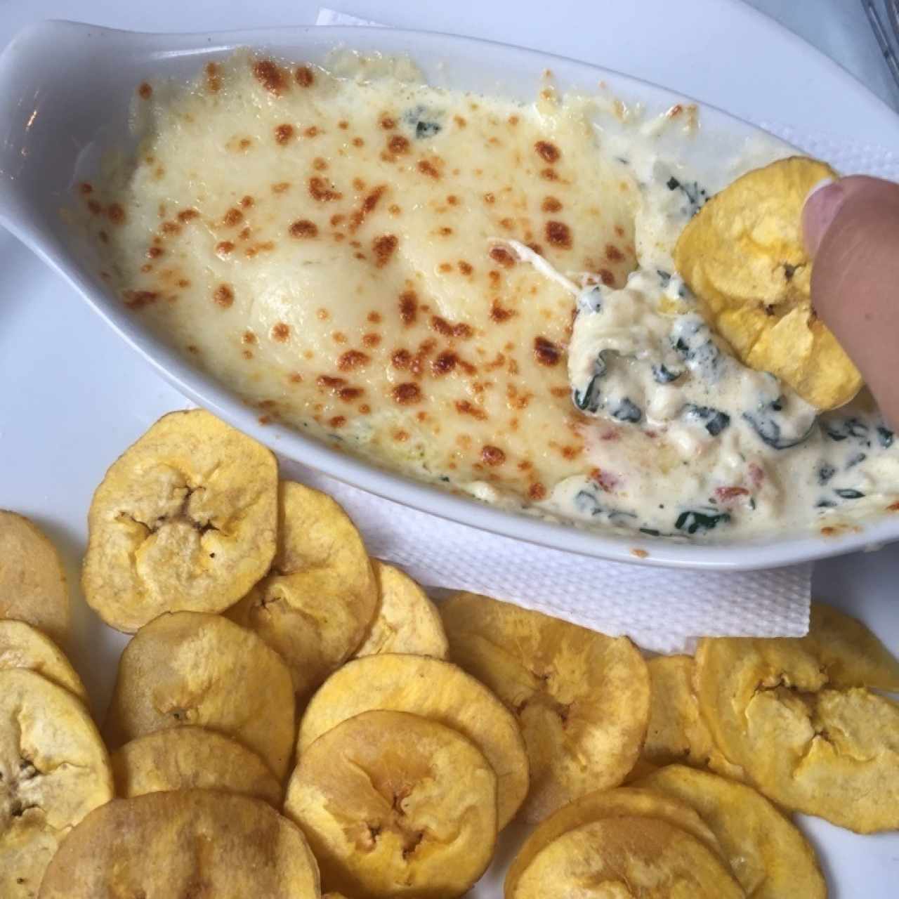 dip de alcachofa y espinaca