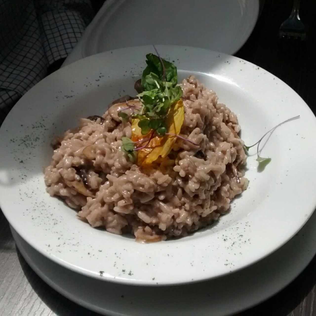 Rissoto de champiñones al vino