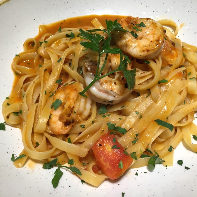 Fettuccine con langostinos