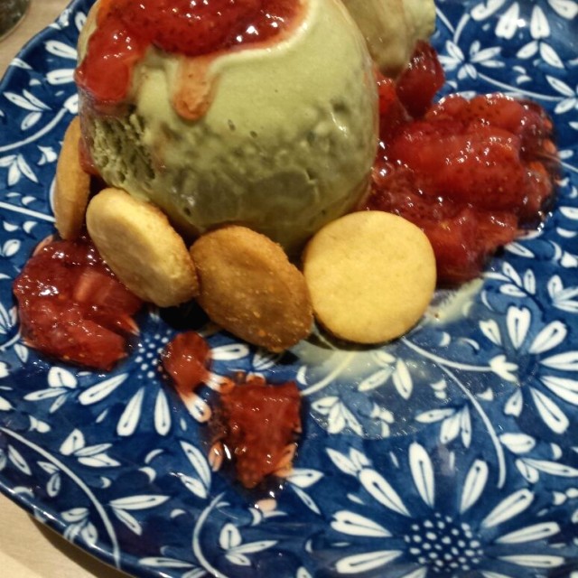 Helado de té verde