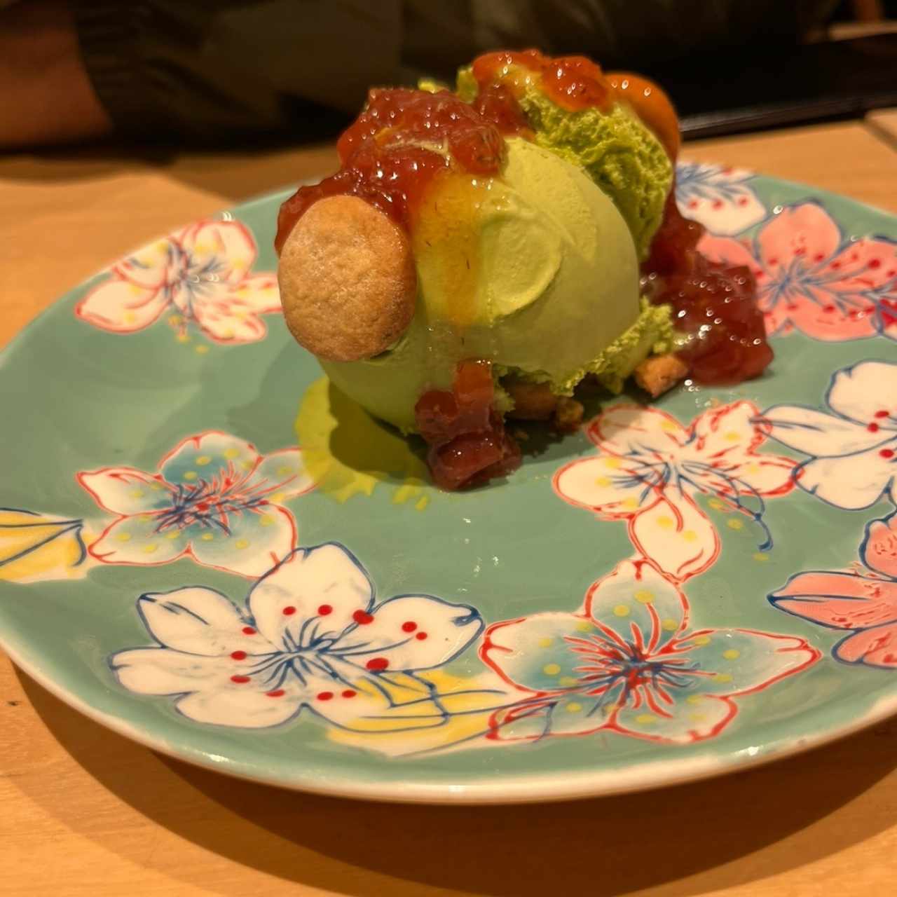 Helado de té verde