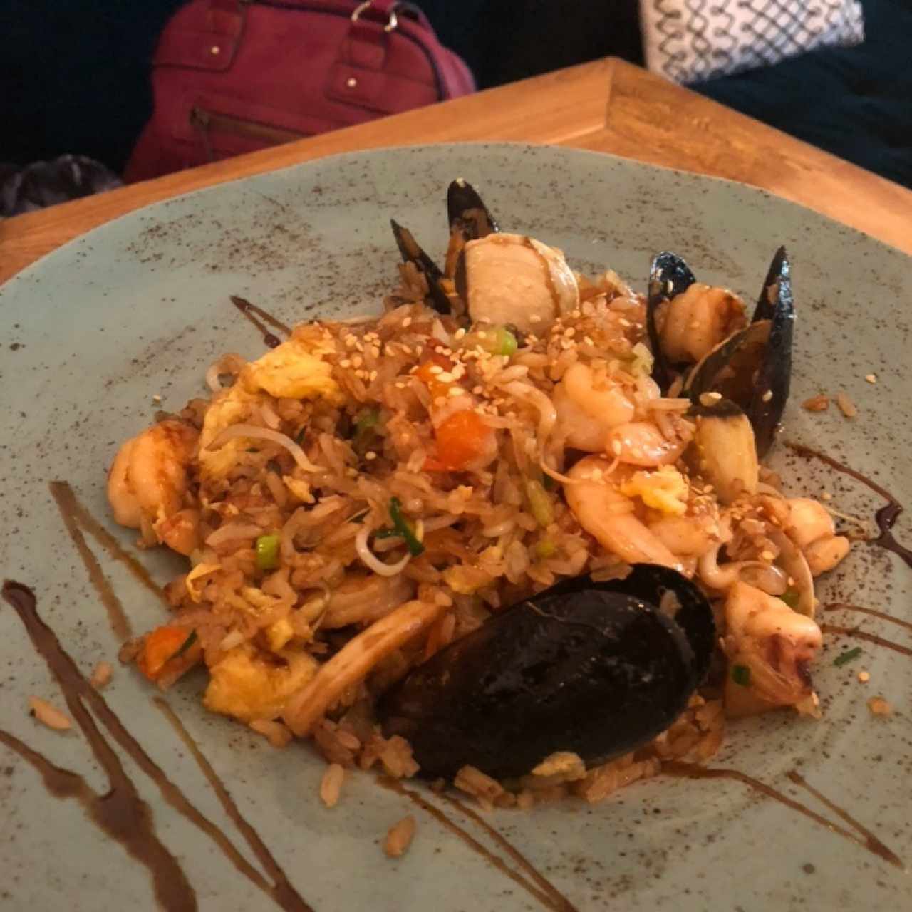 Arroz chaufa de mariscos 