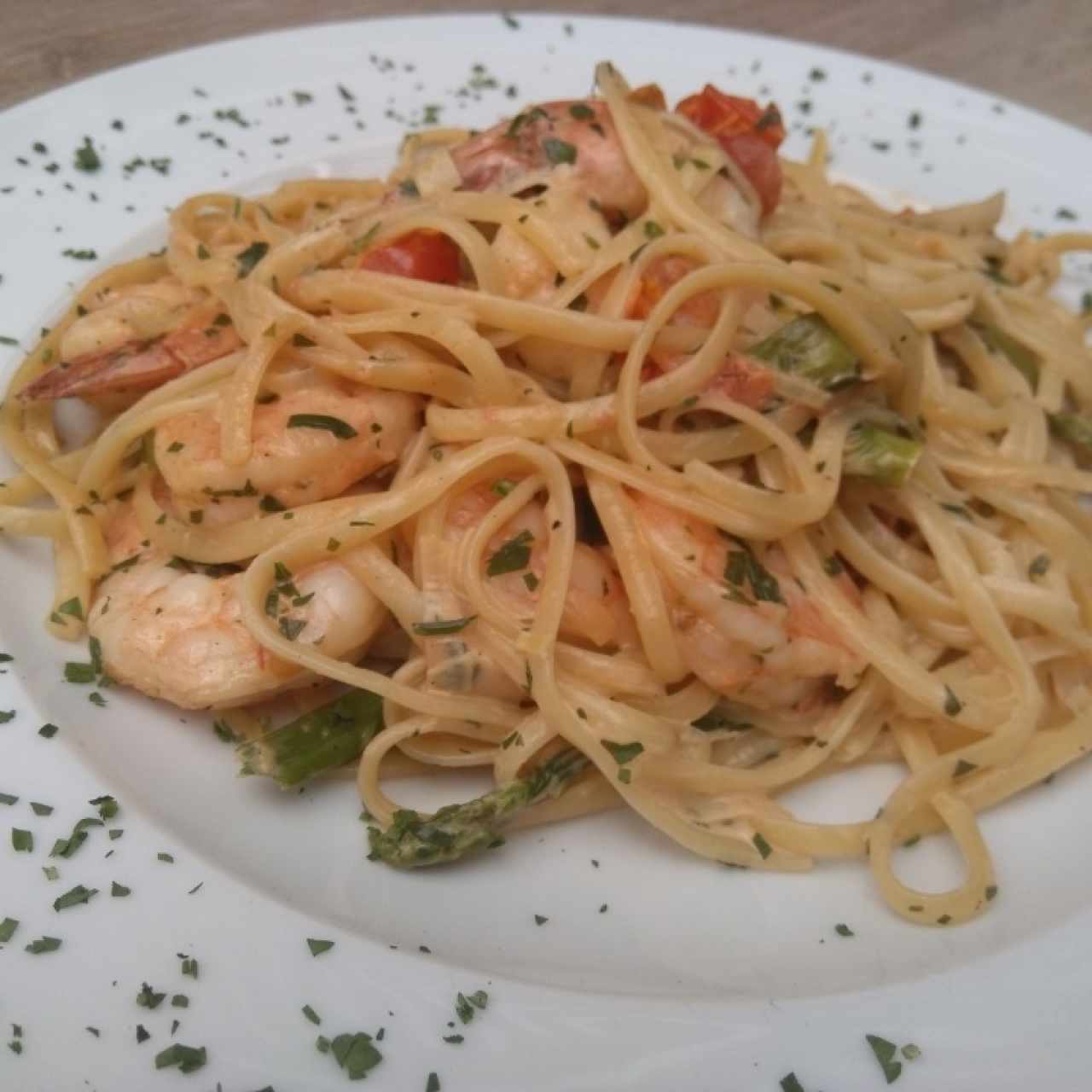 fetuccini asparagi e gamberi