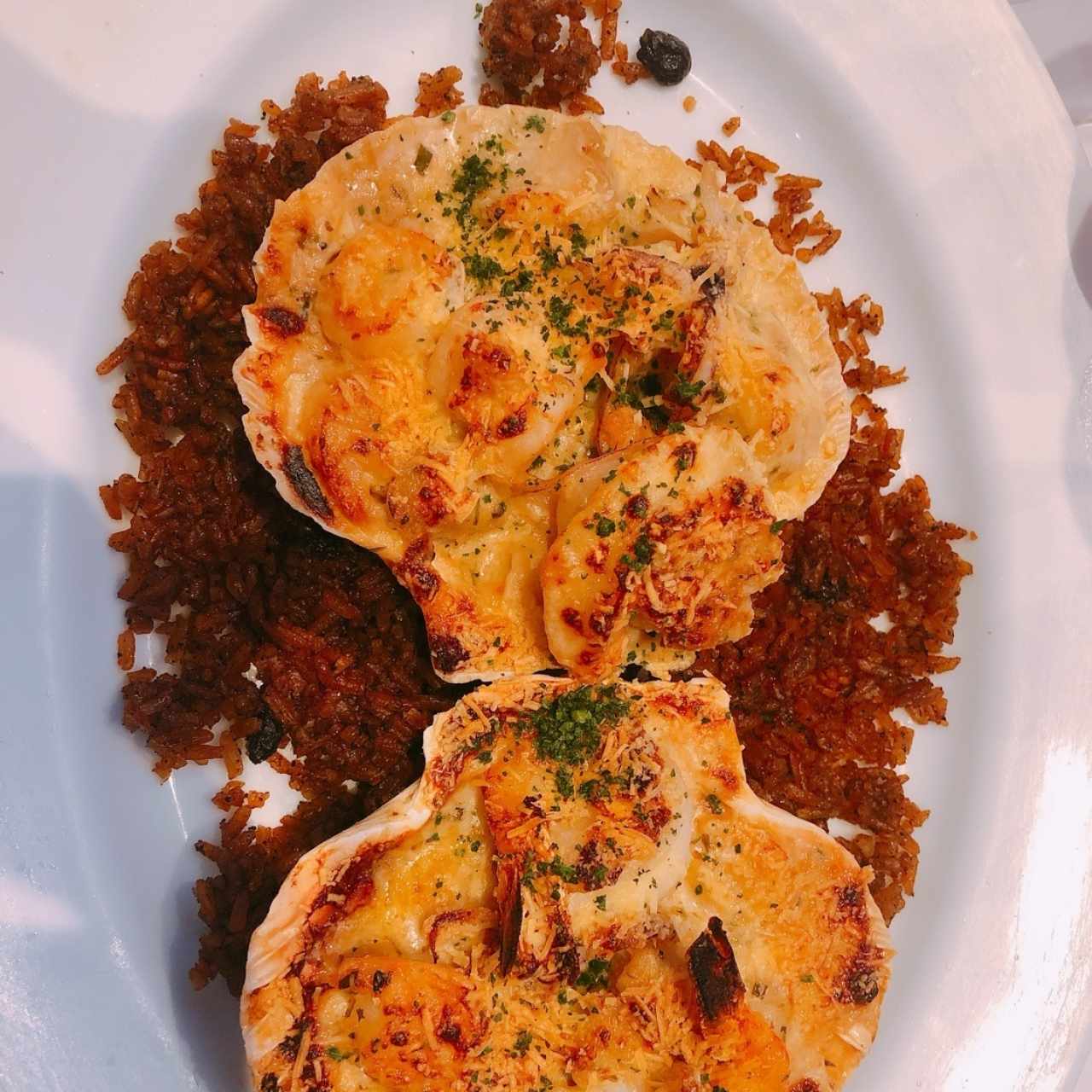 Festival de mariscos con arroz con coco