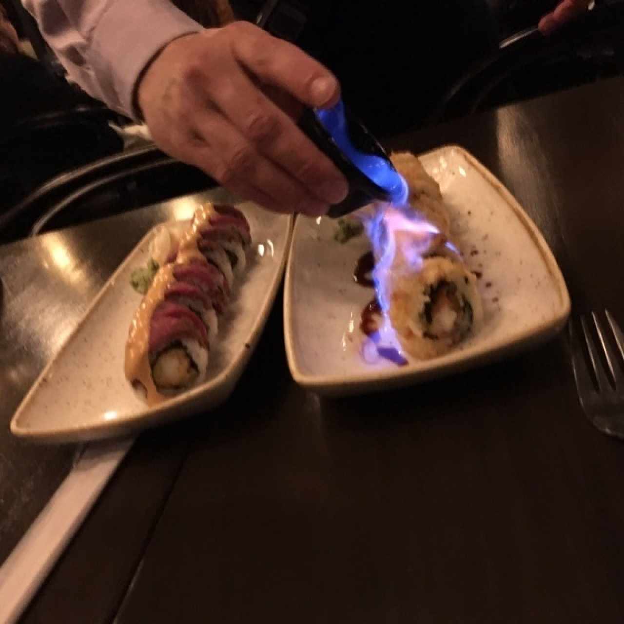 flambé ebi & Beef Roll