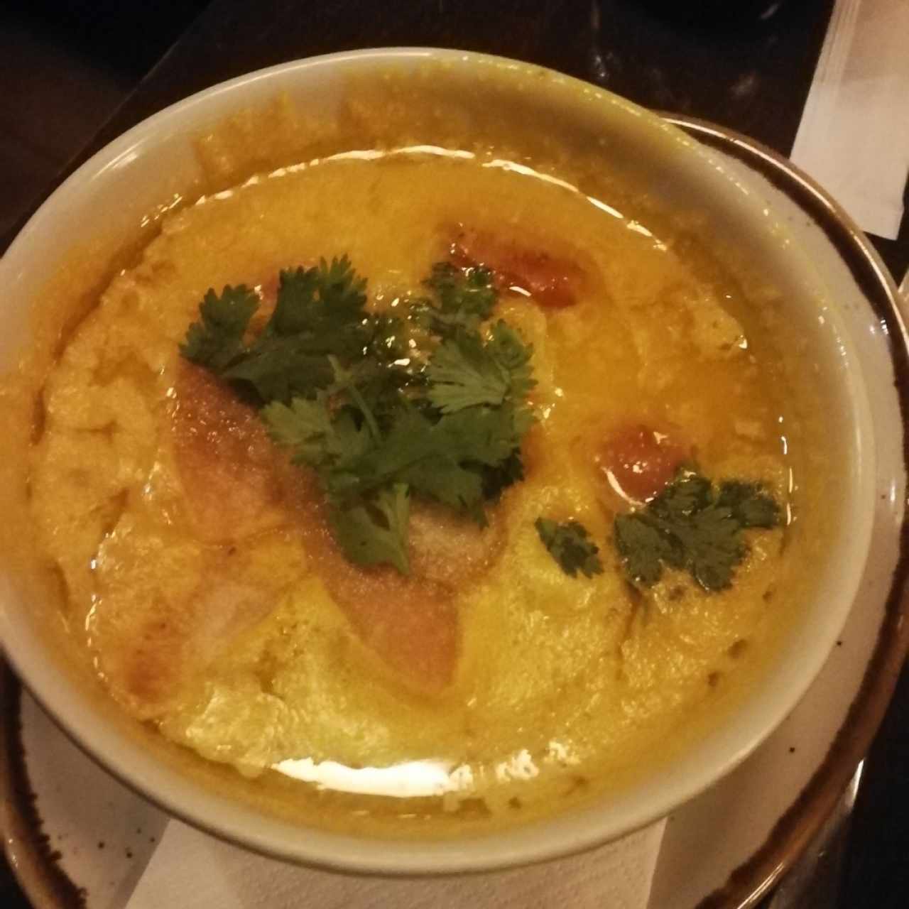Sopa de ahuyama y leche de coco
