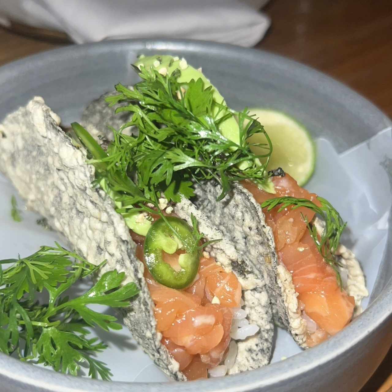Tacos de salmon 