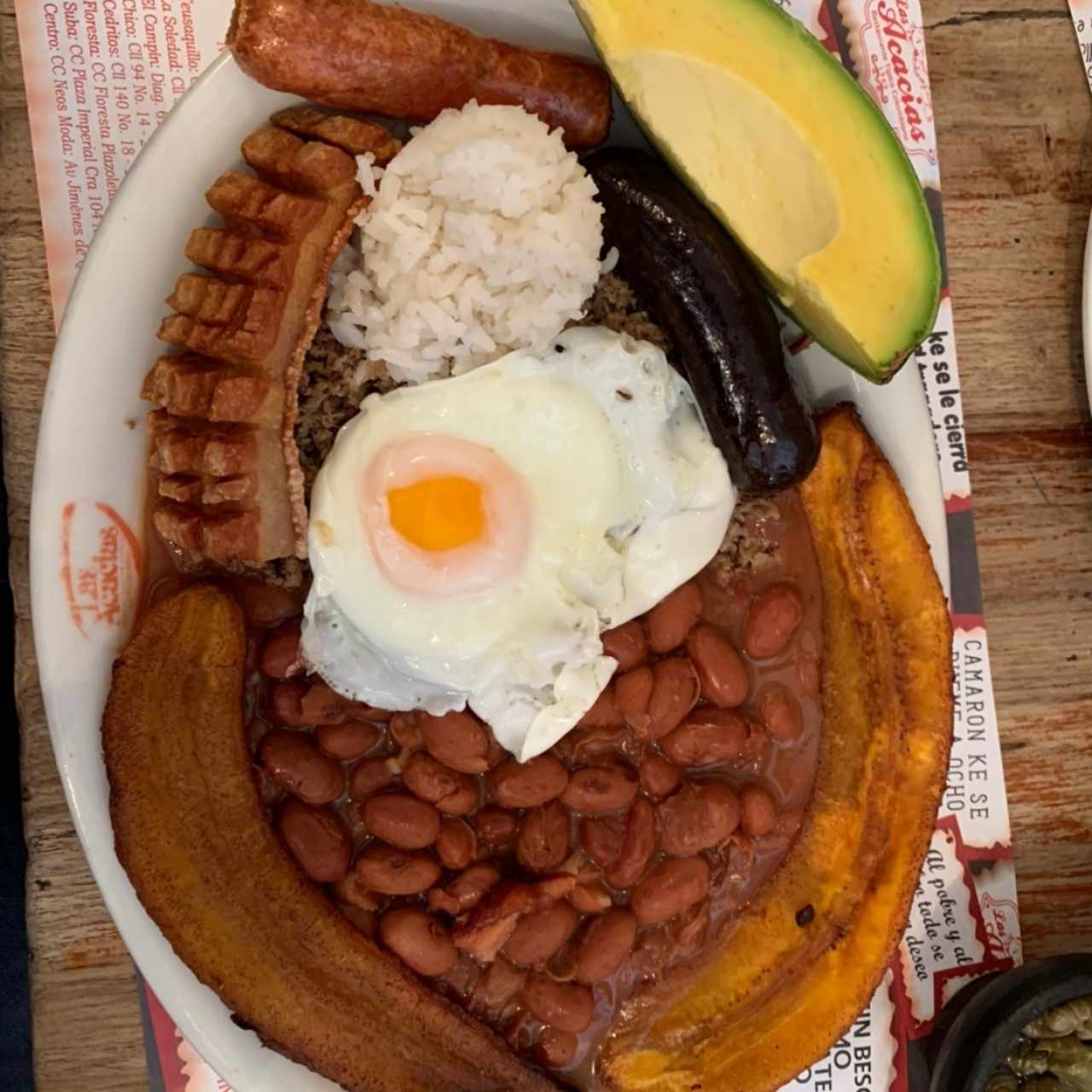 Bandeja Las Acacias (Bandeja Paisa) 