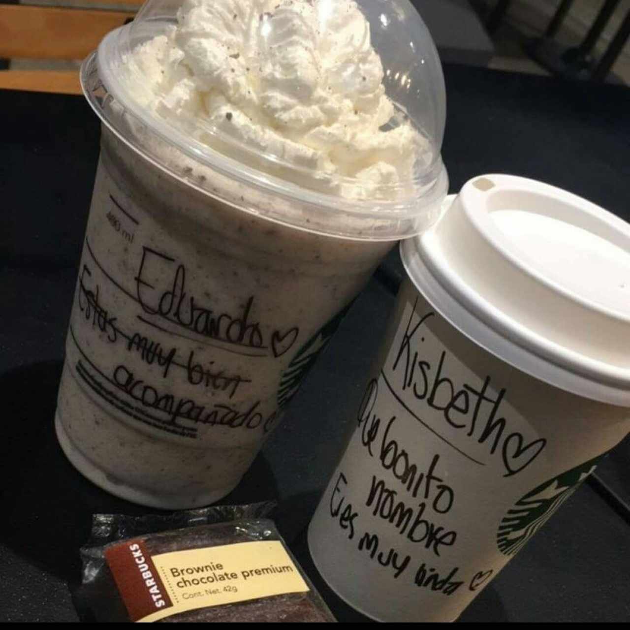 Mocca, Frapuccino y brownie