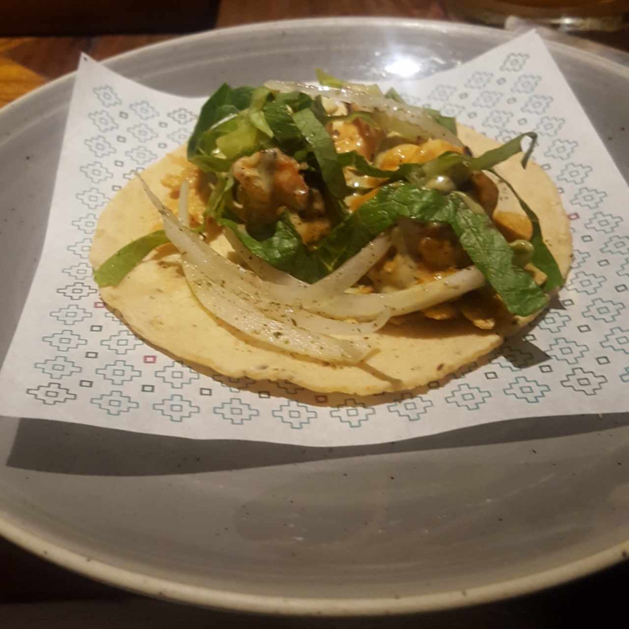 Taco de camarones 