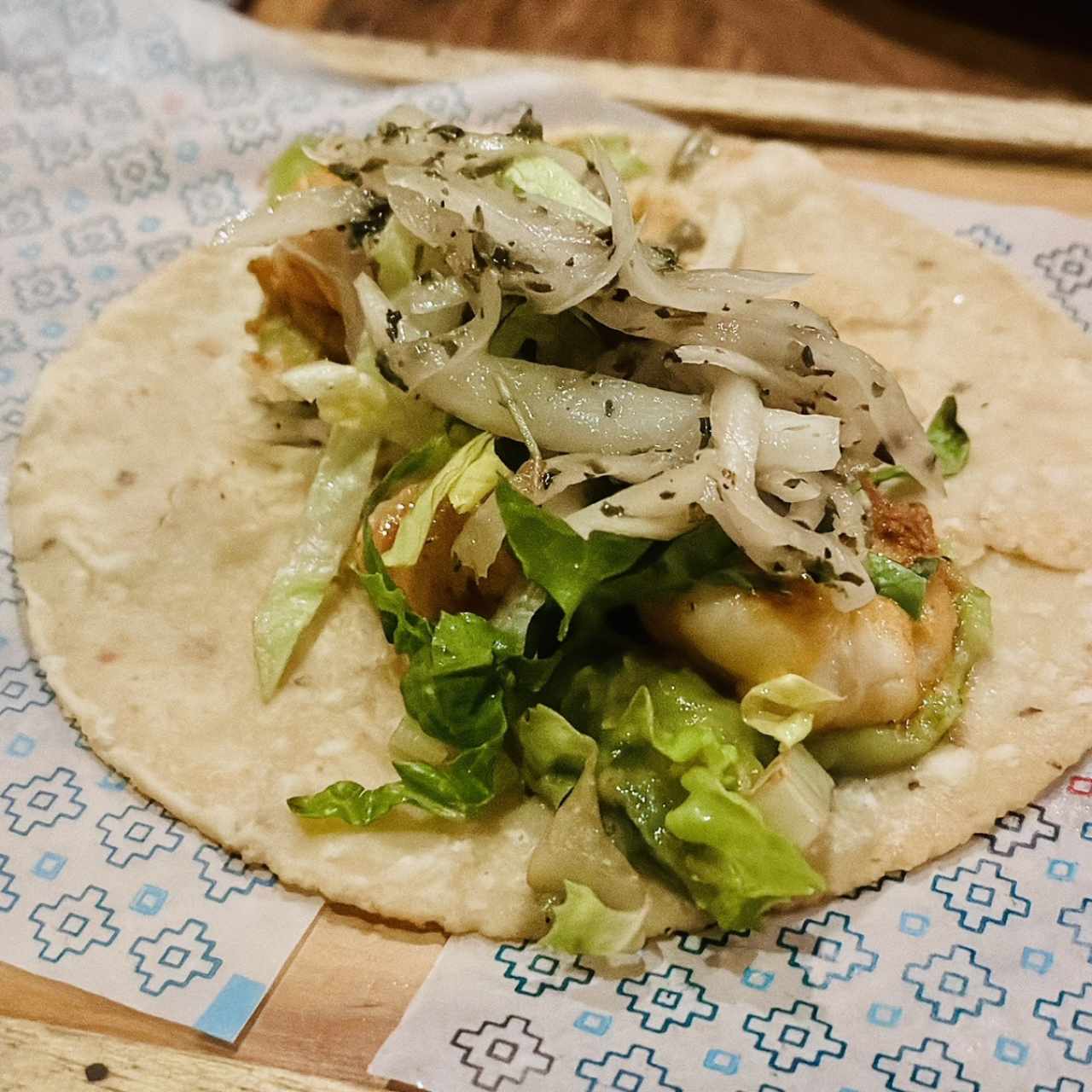 Taco de camaron. 