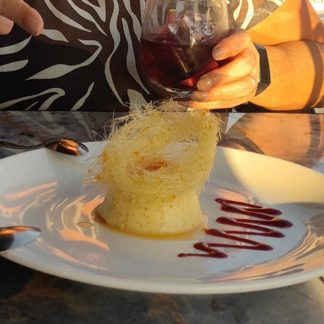 flan de la casa con cabello de angel 