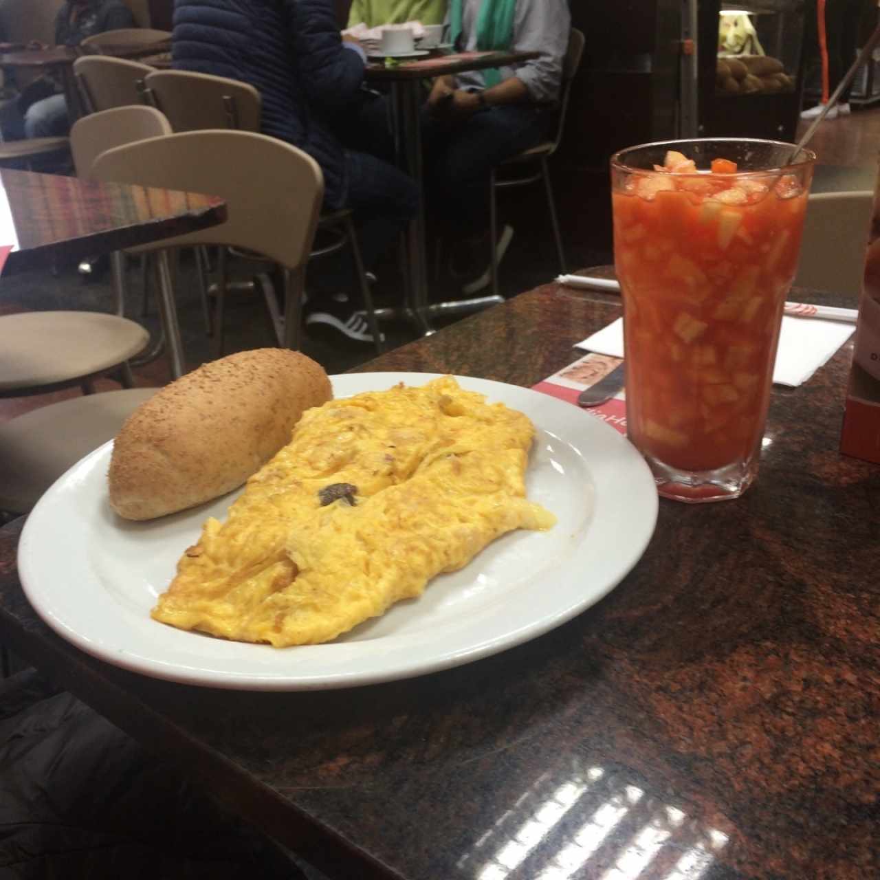omelett de pollo y champiñon