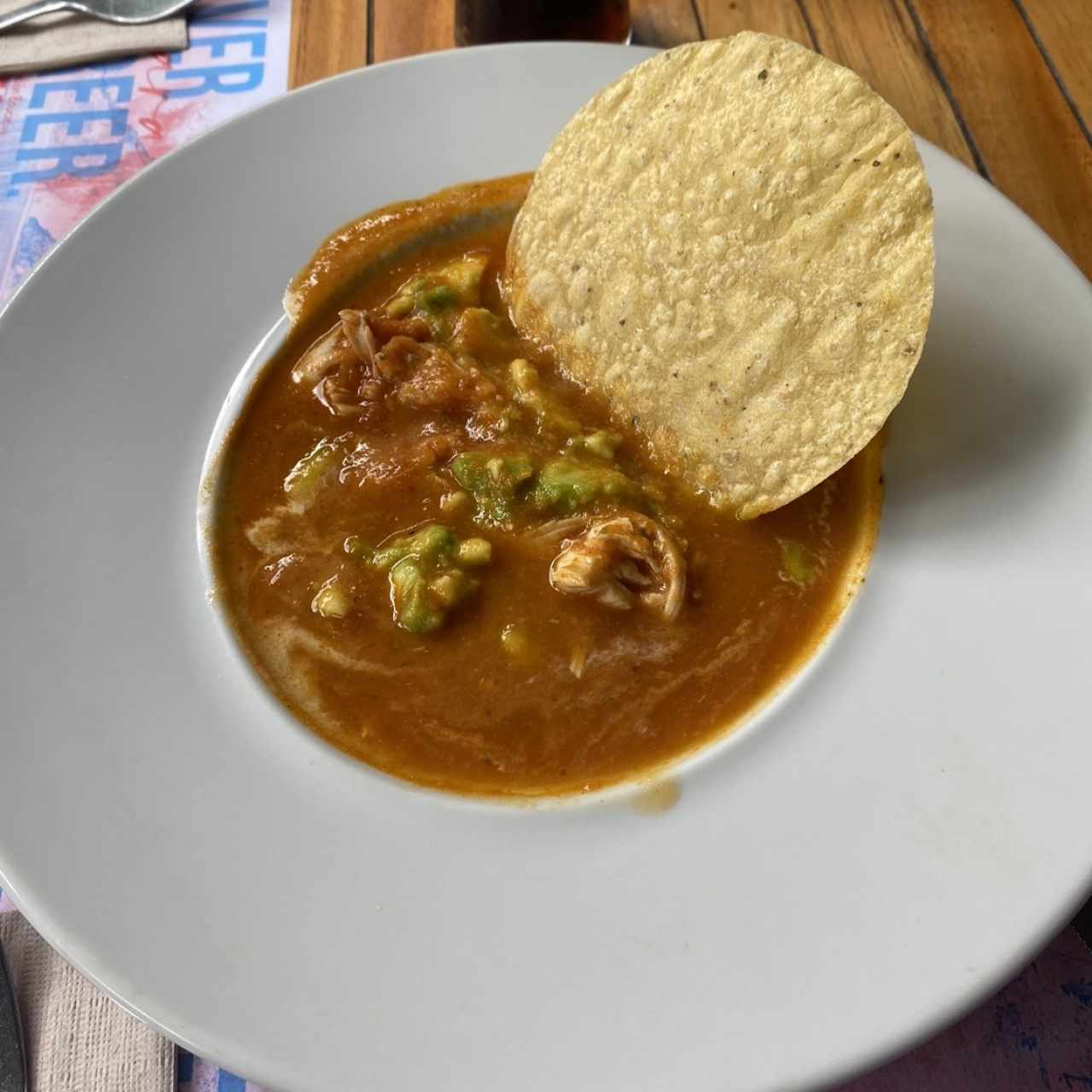 Sopa mexicana con pollo