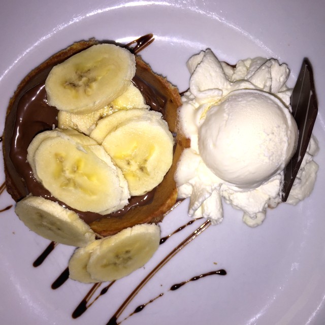 Mini Waffle de Nutella con Banano