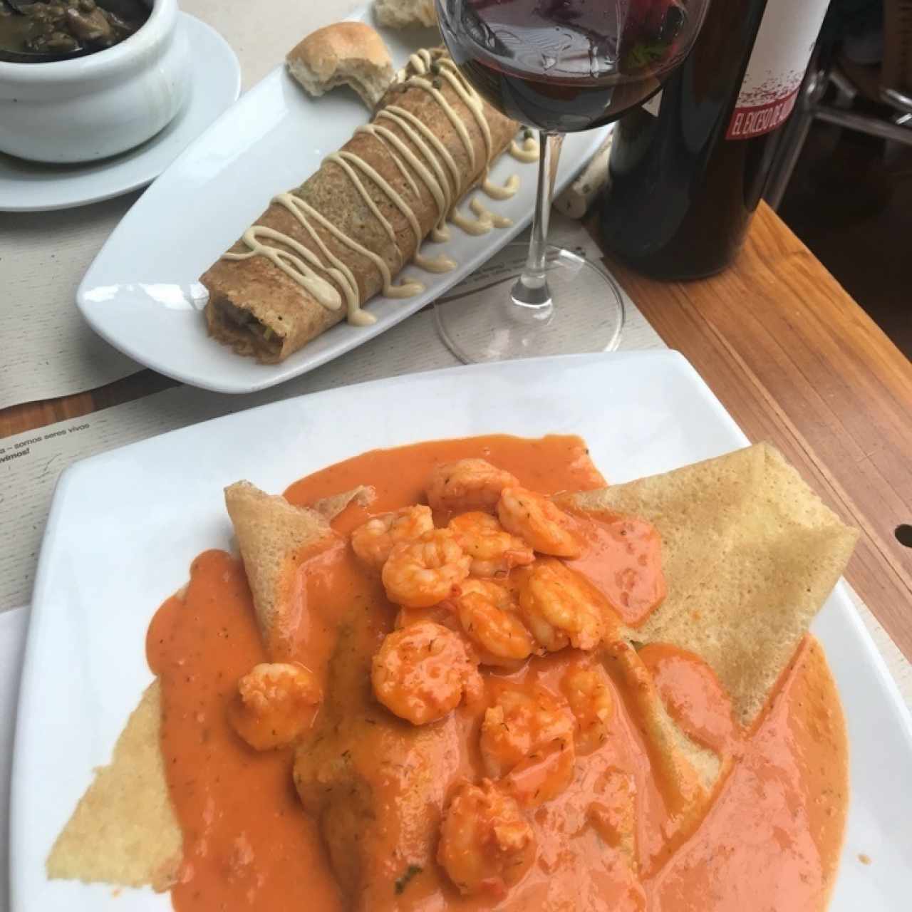 Camarones con salsa de la casa