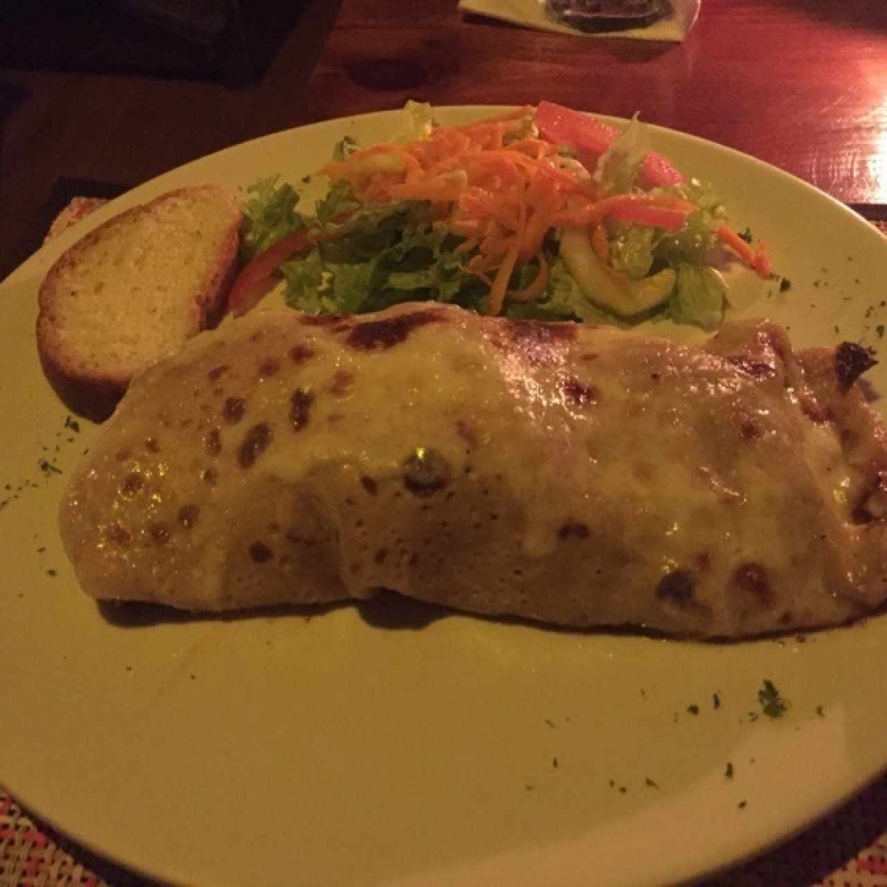 crepe de pollo y espinaca