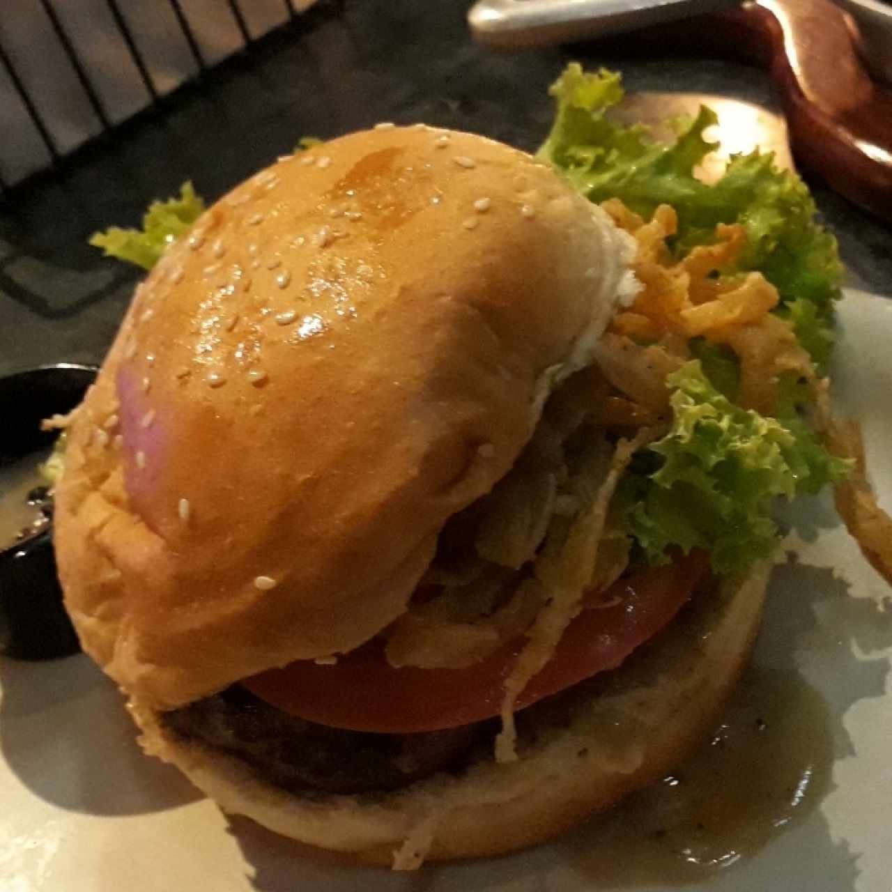Hamburguesa con queso azul
