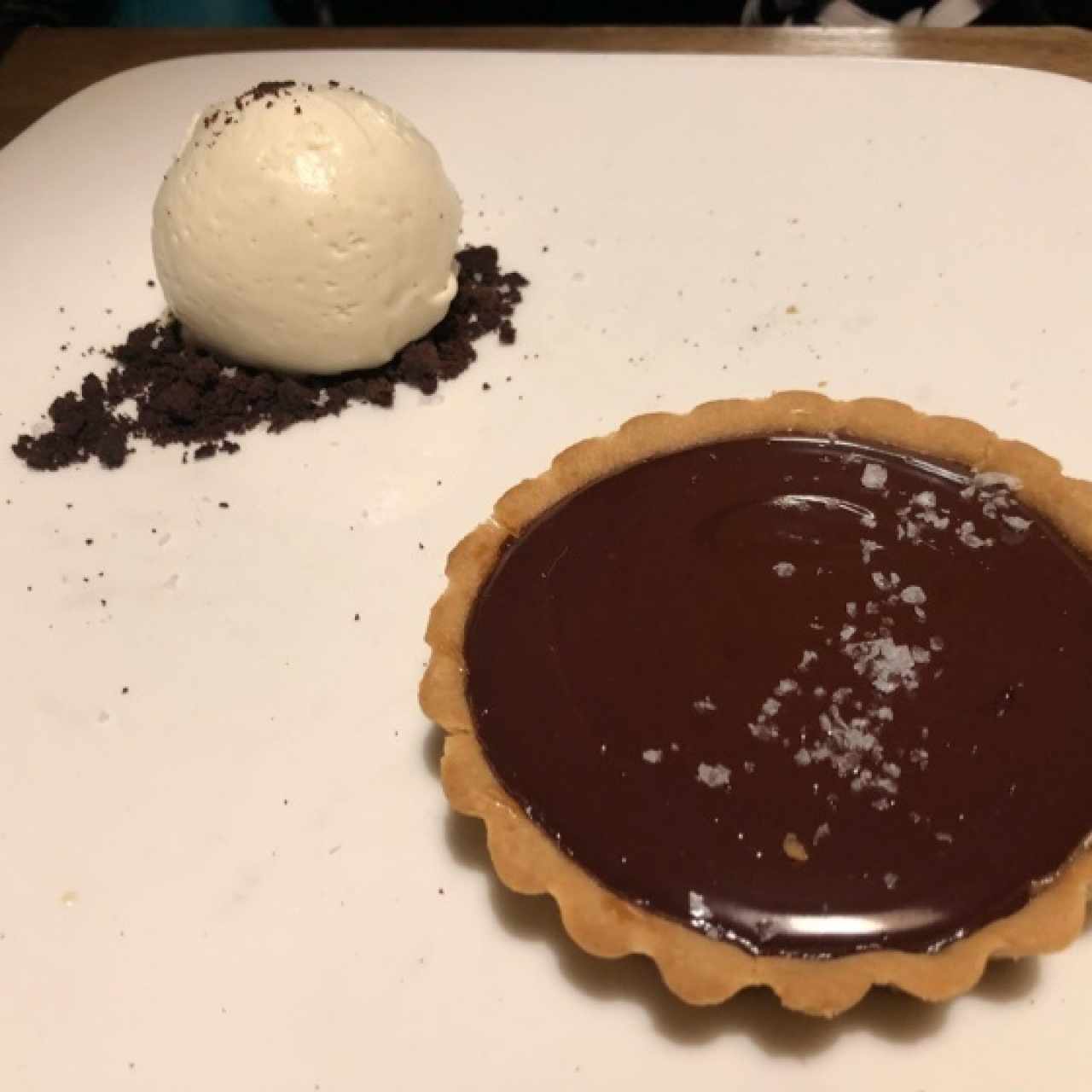 Pie de arequipe y chocolate
