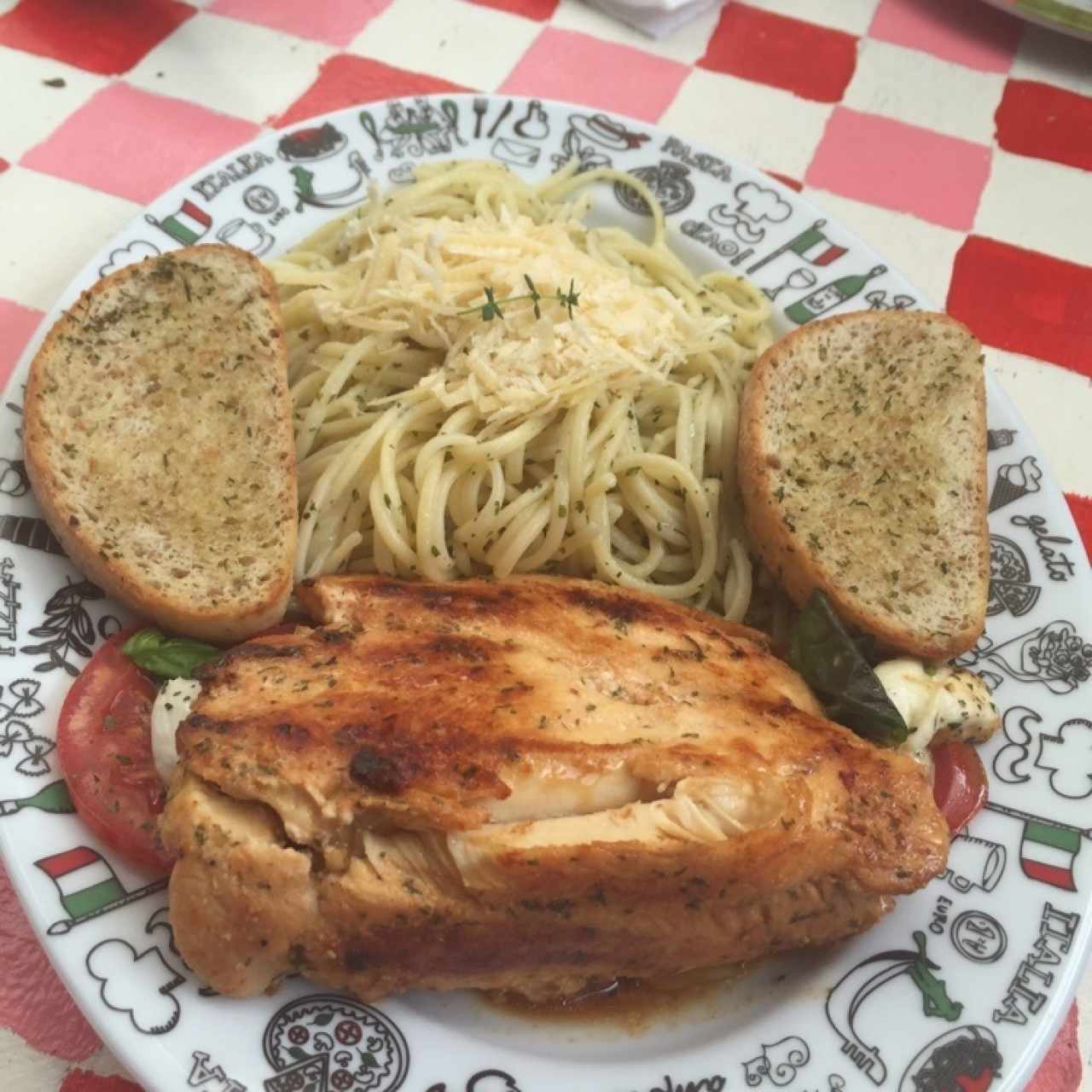 Pollo con spaguetti 