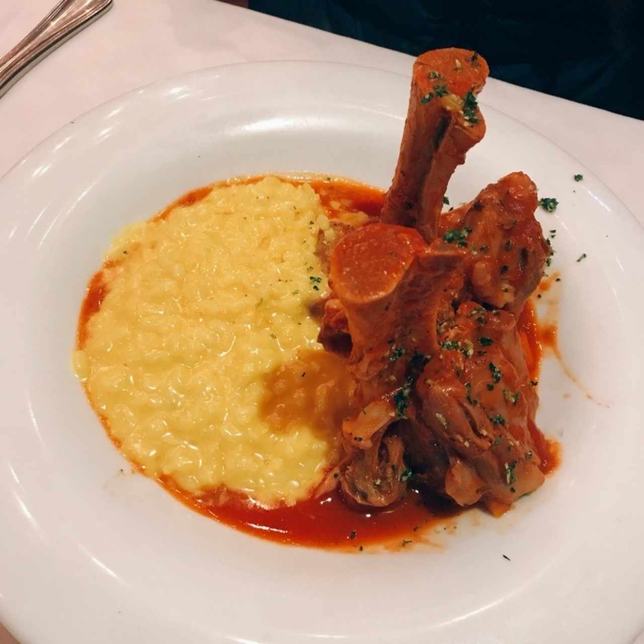 osobuco con risotto azafran