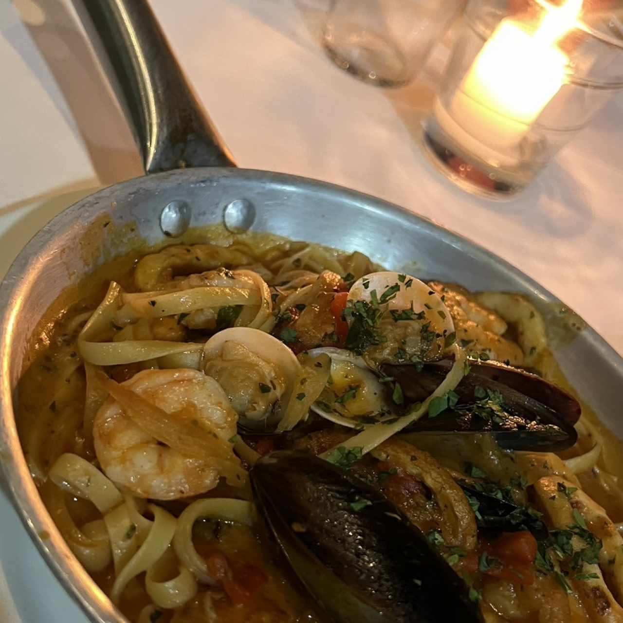 Pasta con camarones 