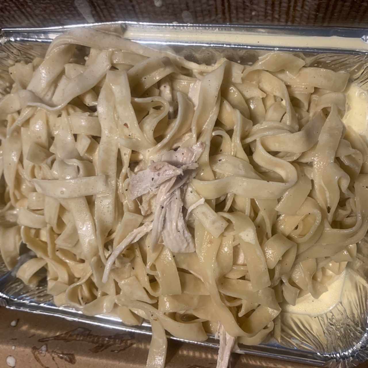 Pasta con pollo (nada recomendado)