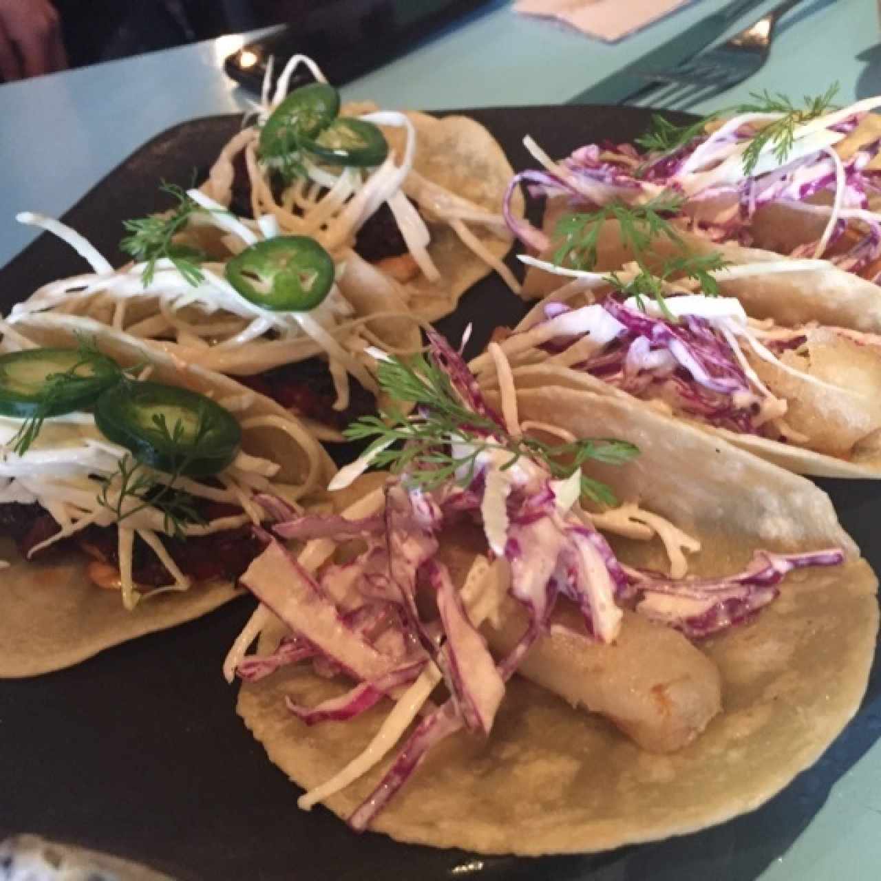 fish and morrillo tacos 