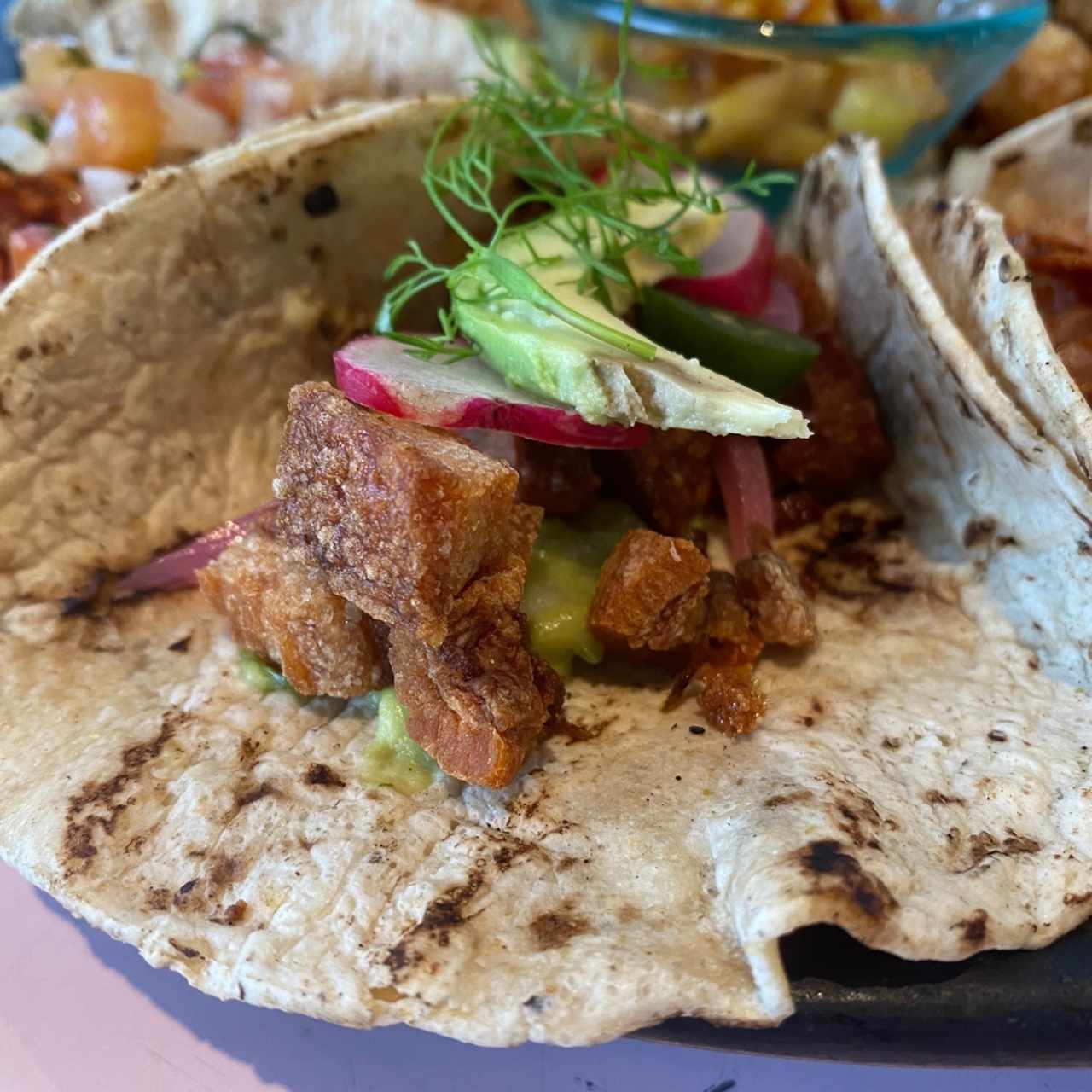 Tacos de Panza de Chicharron