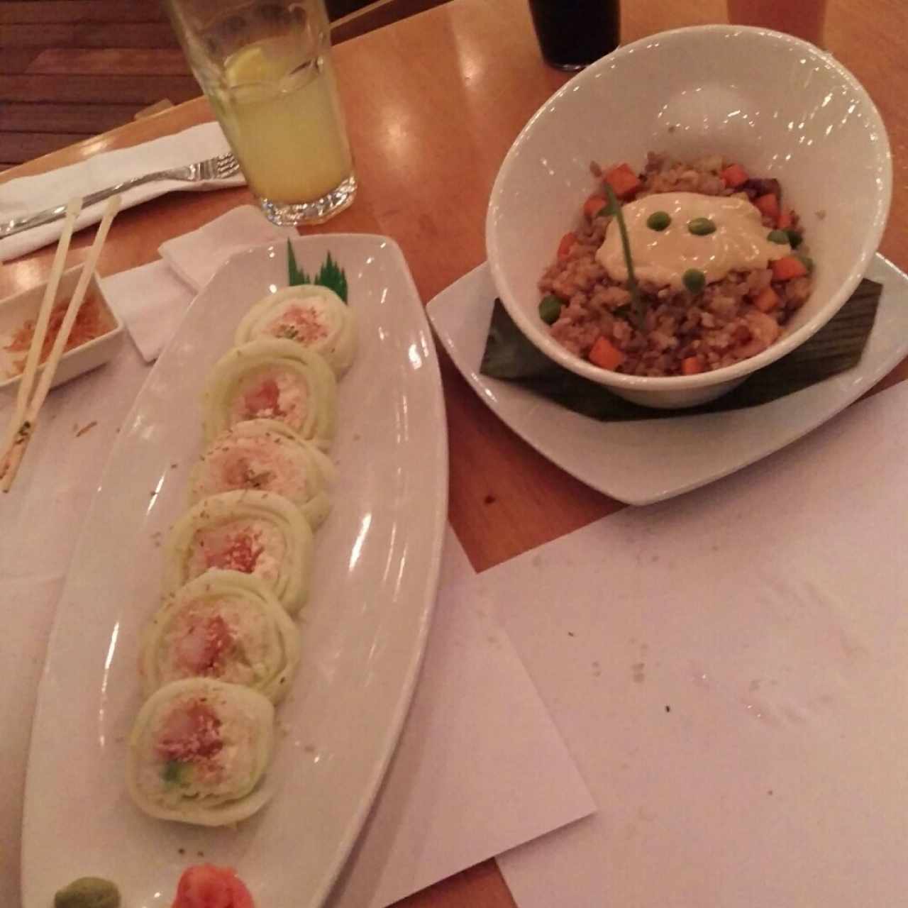 kabu maki y arroz mixto