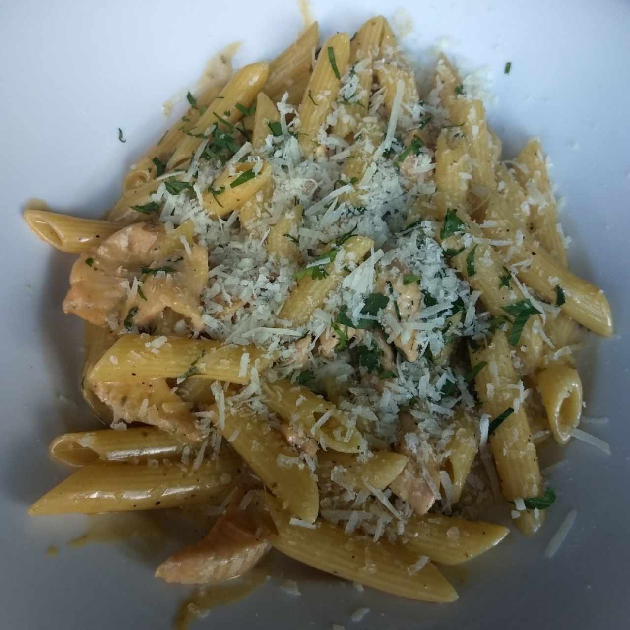 penne y salmón 
