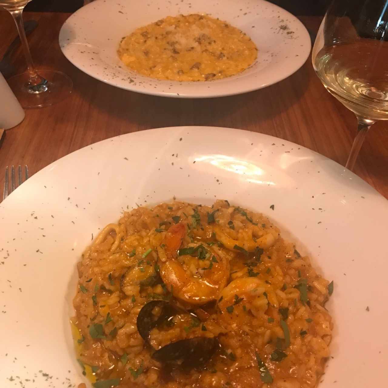 risotto de chorizo español y de mar