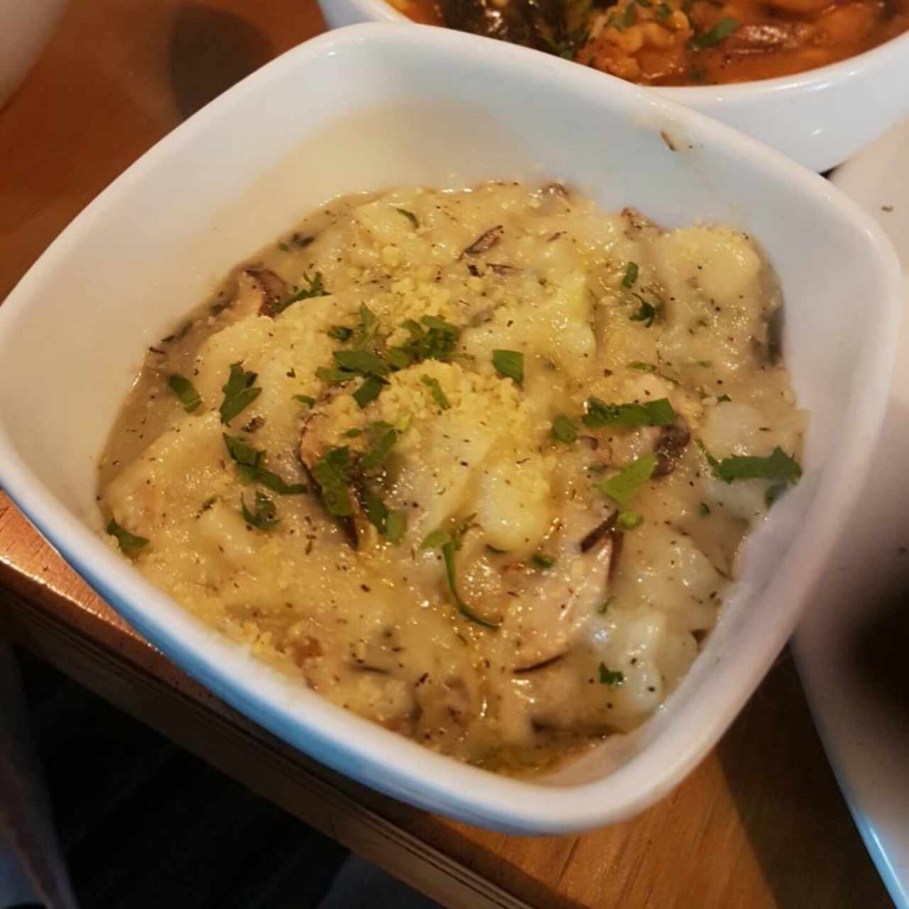 pure de papas con champiñon