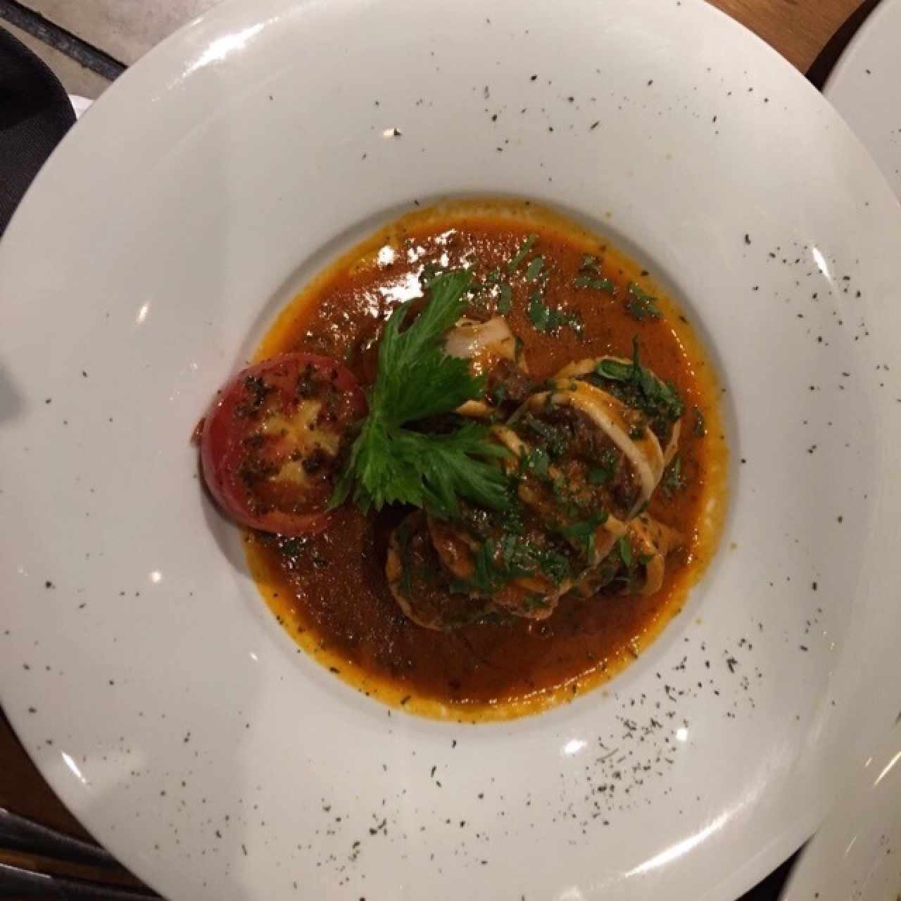 Calamar relleno de Morcilla