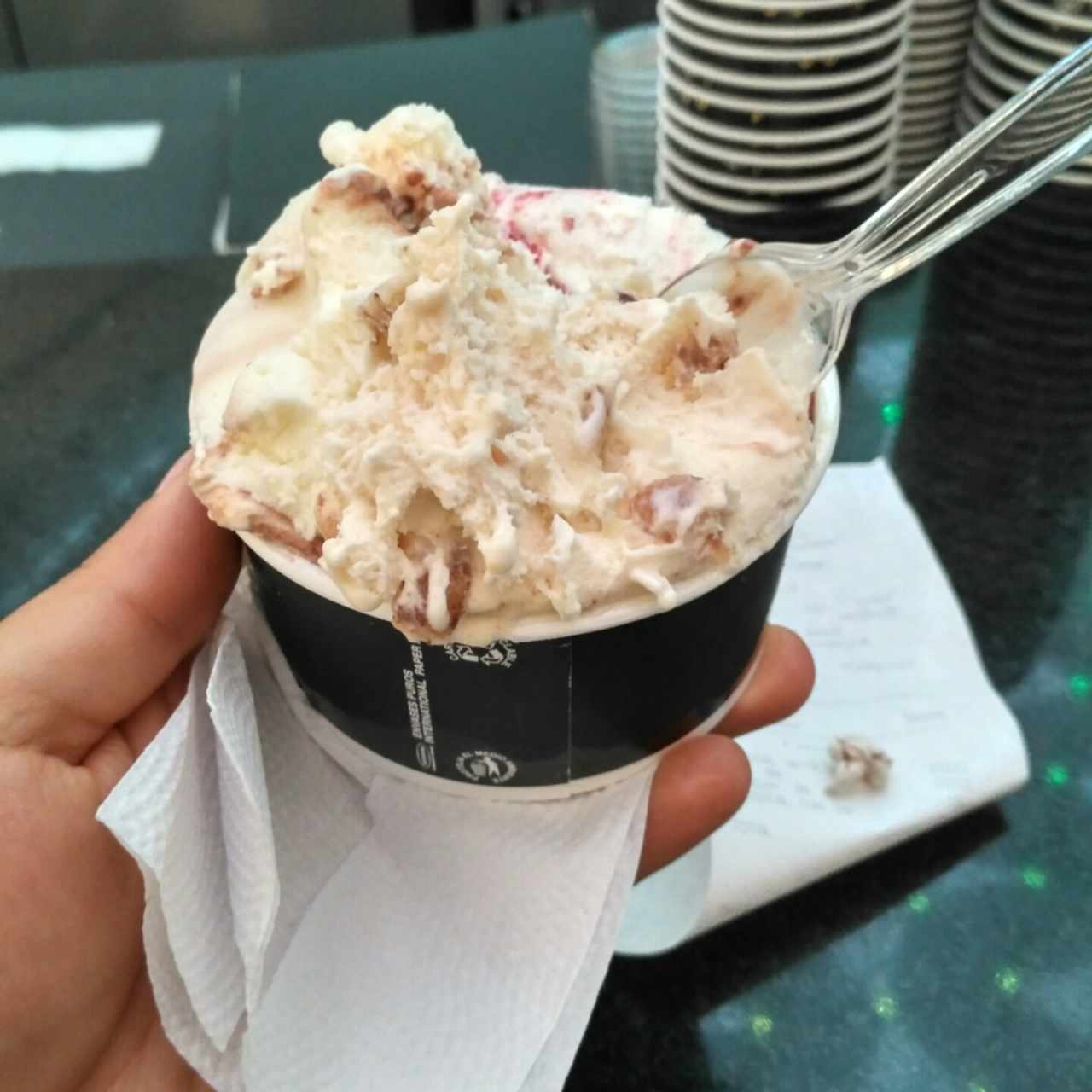 vaso de helado