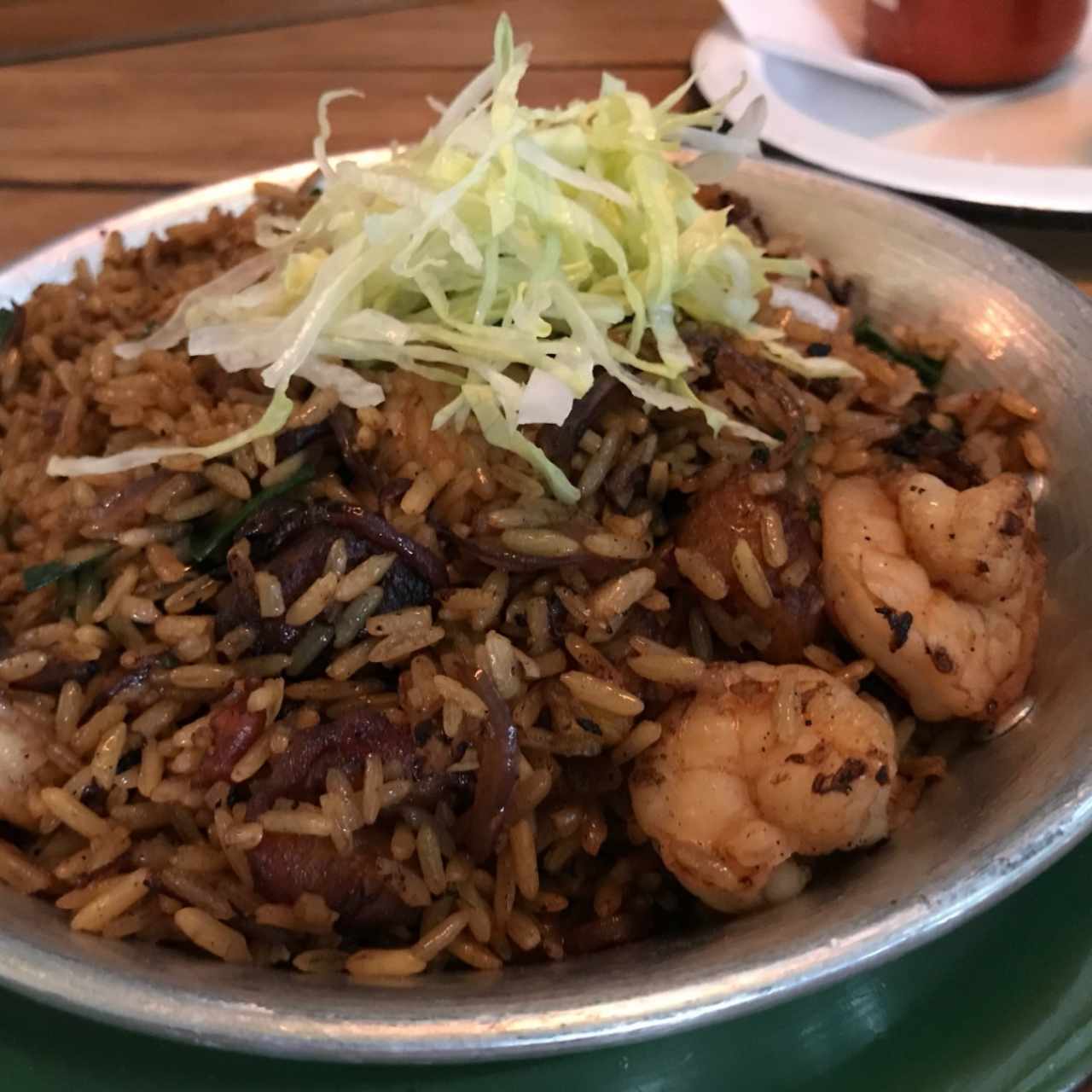 arroz de camaron con platano maduro