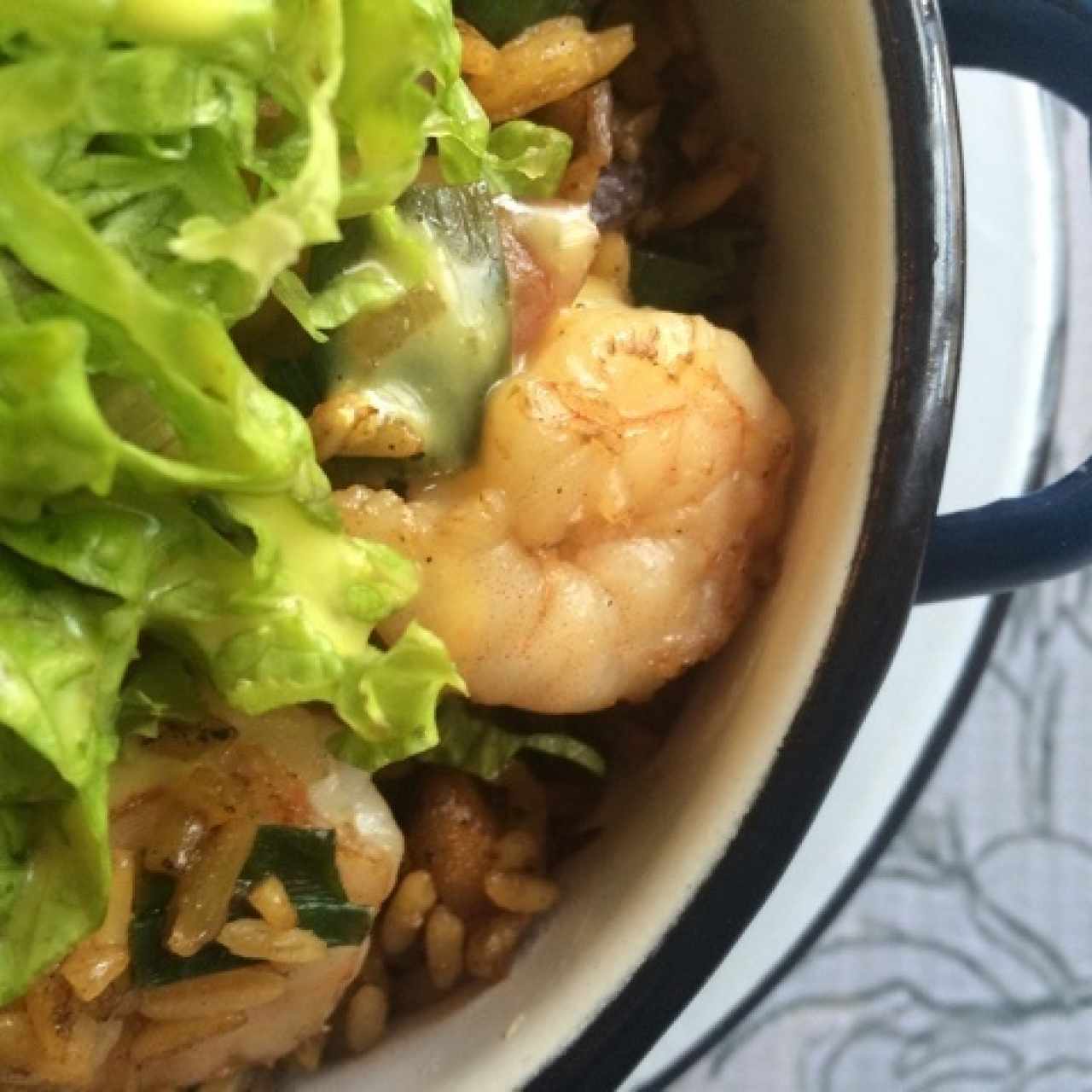 Arroz con camarones y maduro