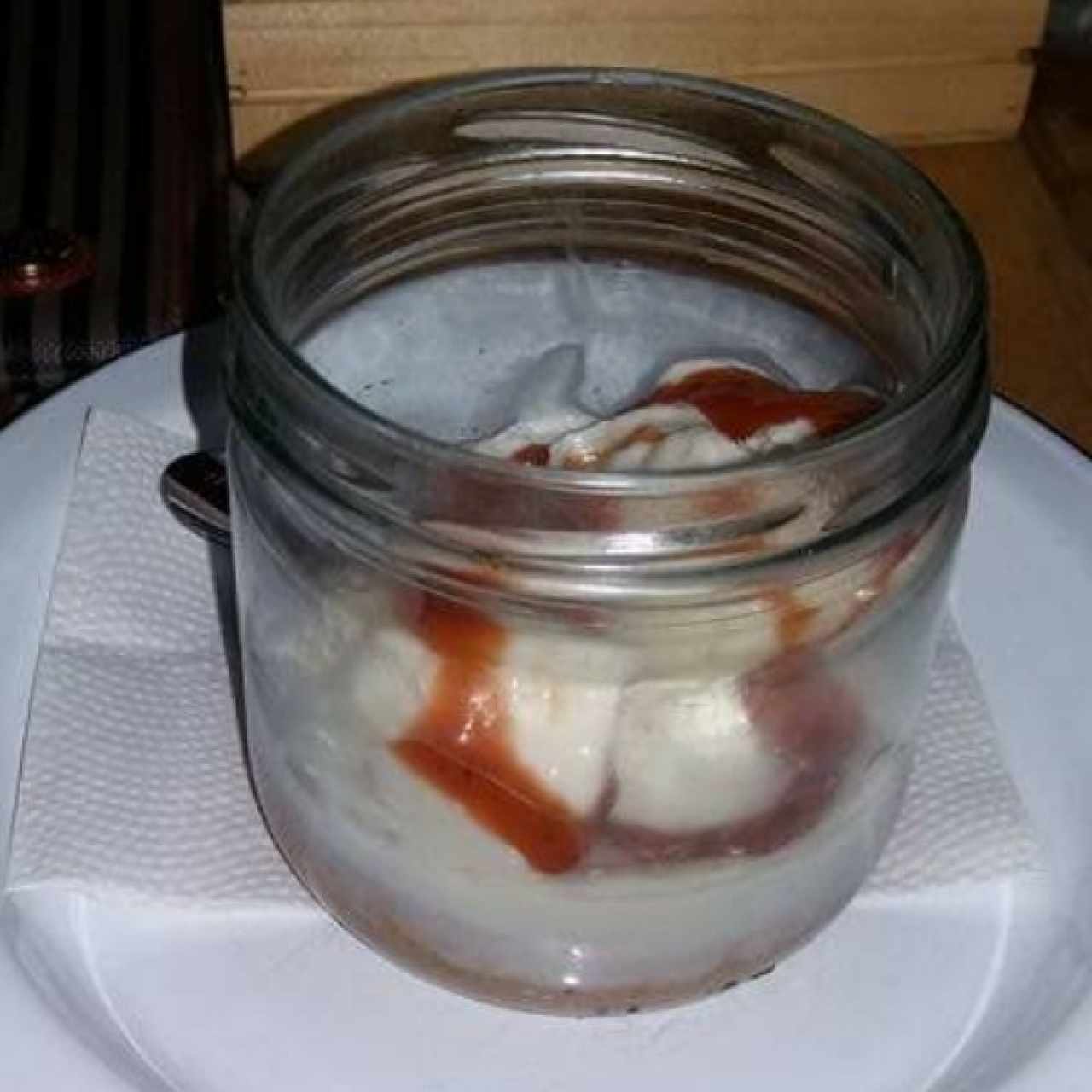plátano quedo bocadillo y helado de vainilla