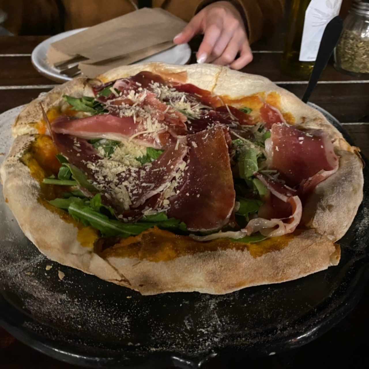 Rugula y jamon serrano