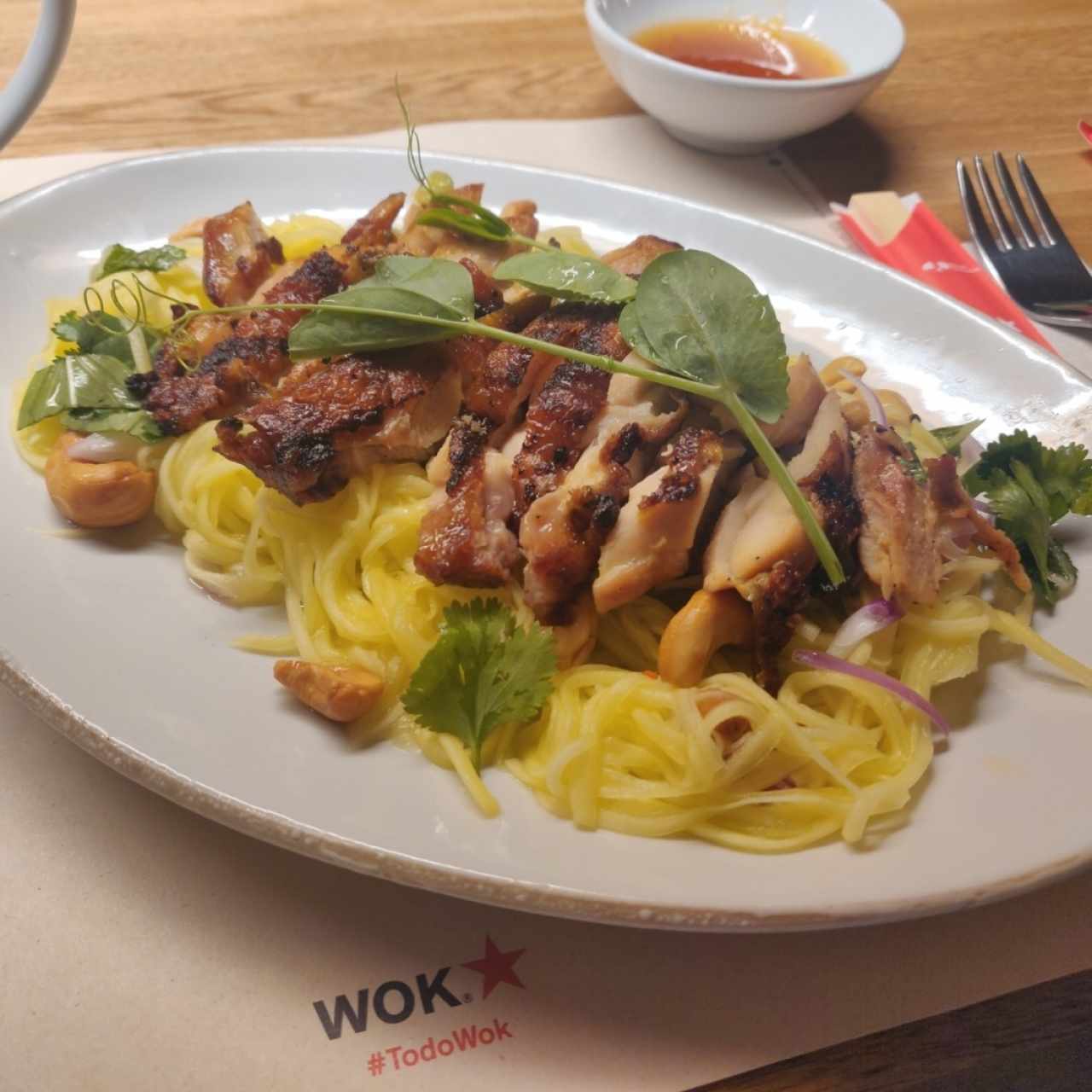 Pollo con ensalada de mango