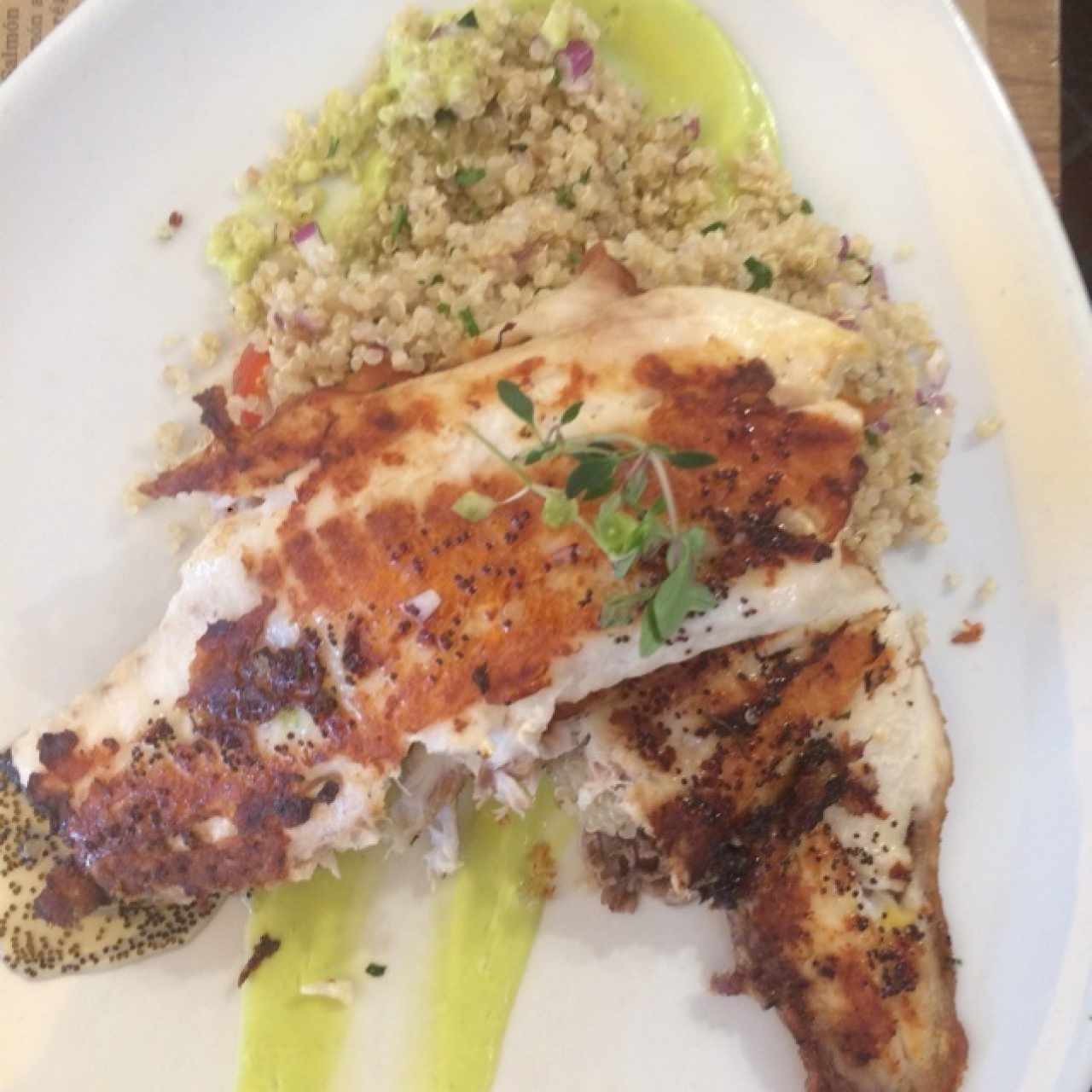 Pescado con quinua