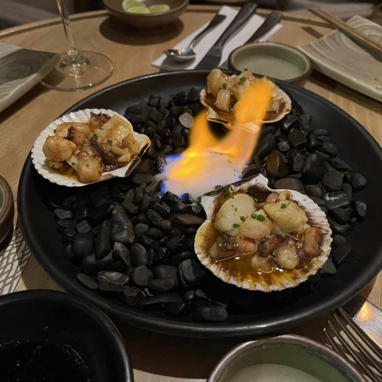 Mariscos al fuego