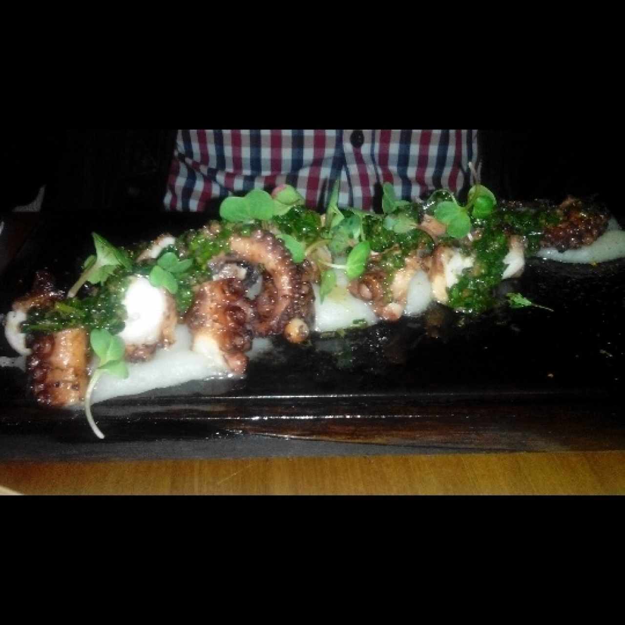 pulpo en puré de papa 