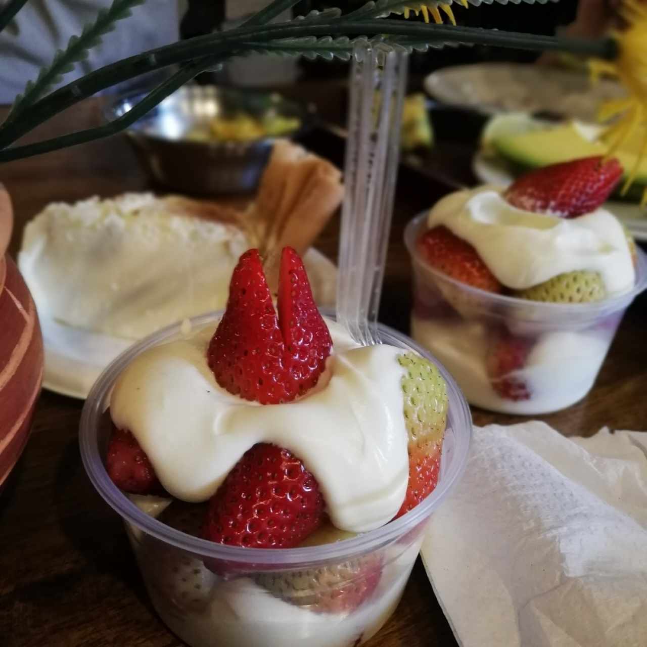 fresas con crema
