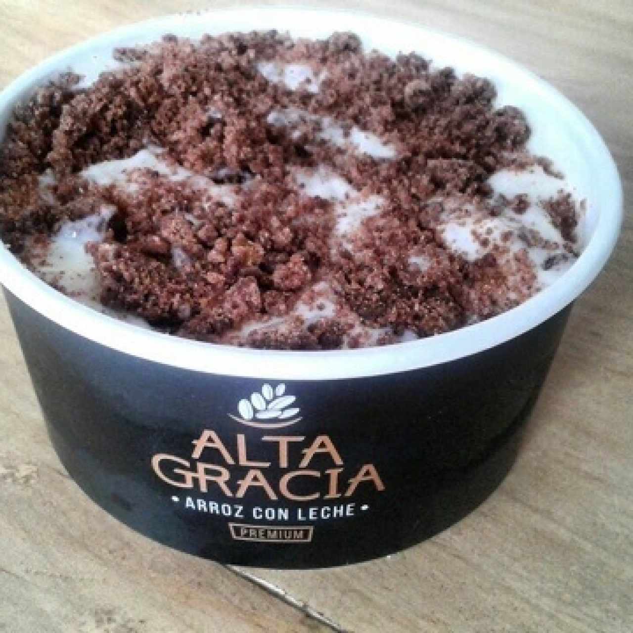 Arroz con leche ( y topping de brownie)