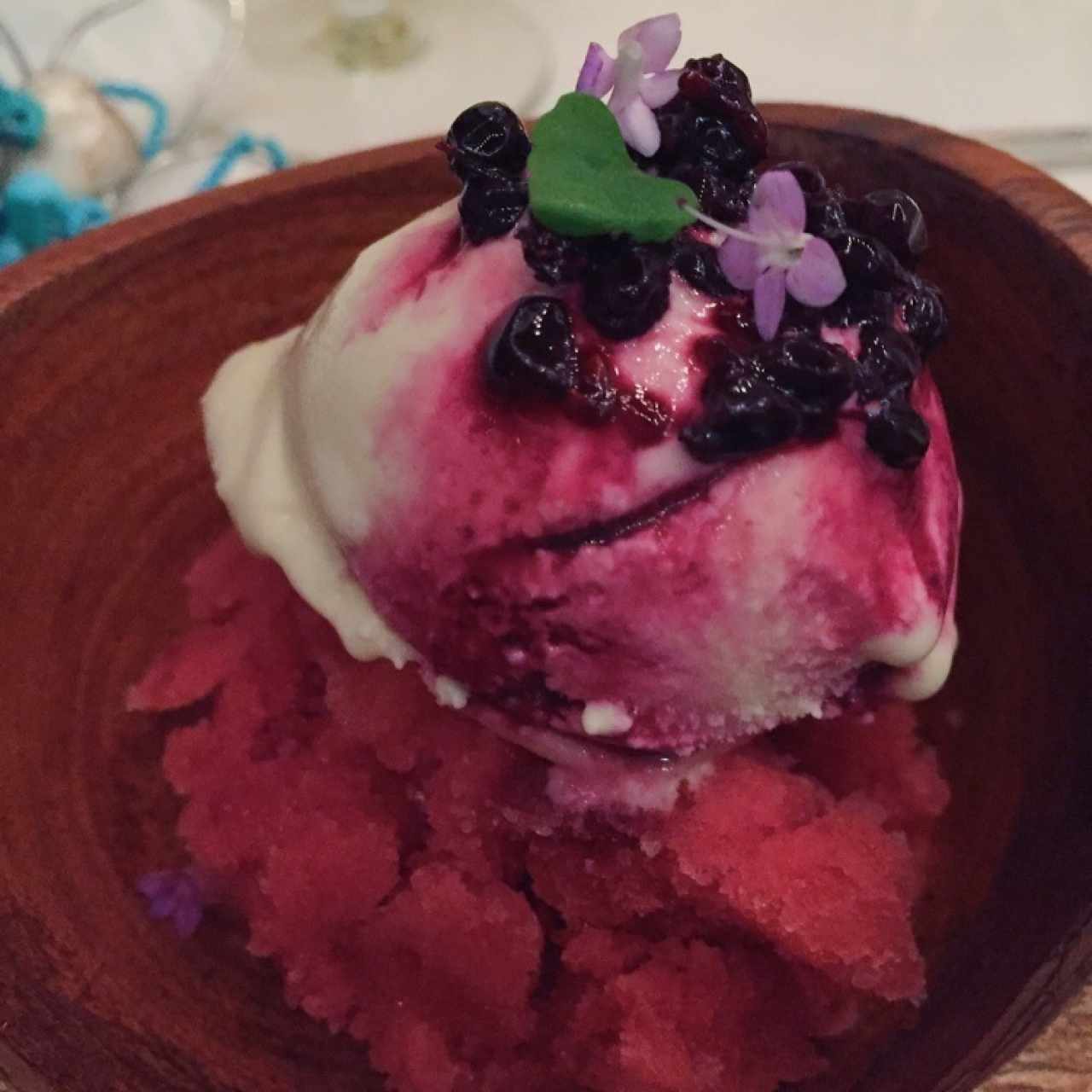 nieve de corozo y helado de limonaria