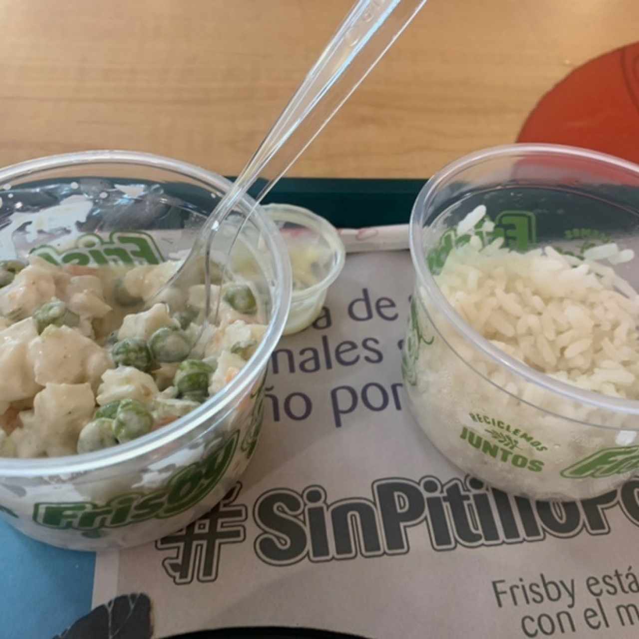 Ensalada y arroz