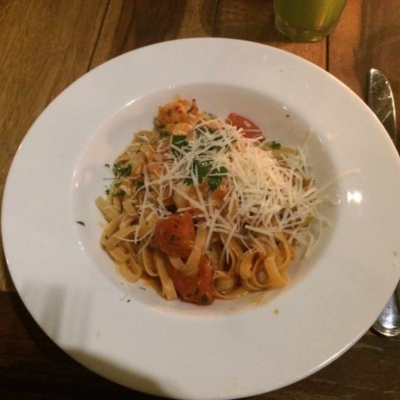 Fetuccine con langostinos