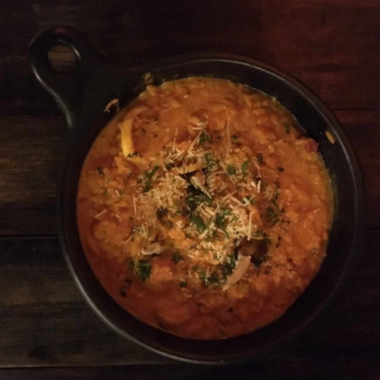 Arroz caldoso de camarones y cangrejo