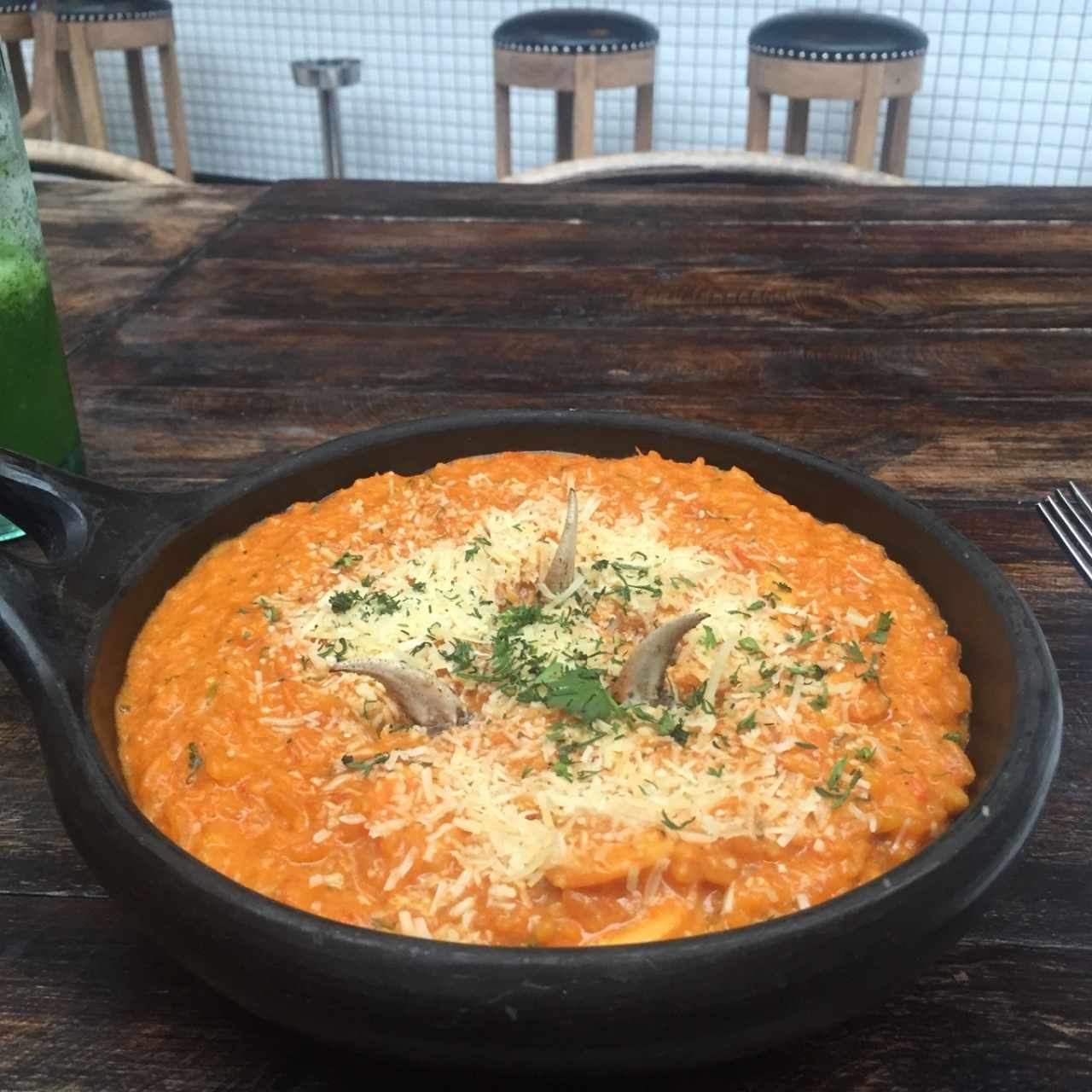 Arroz caldoso de Cangrejo y Calamares